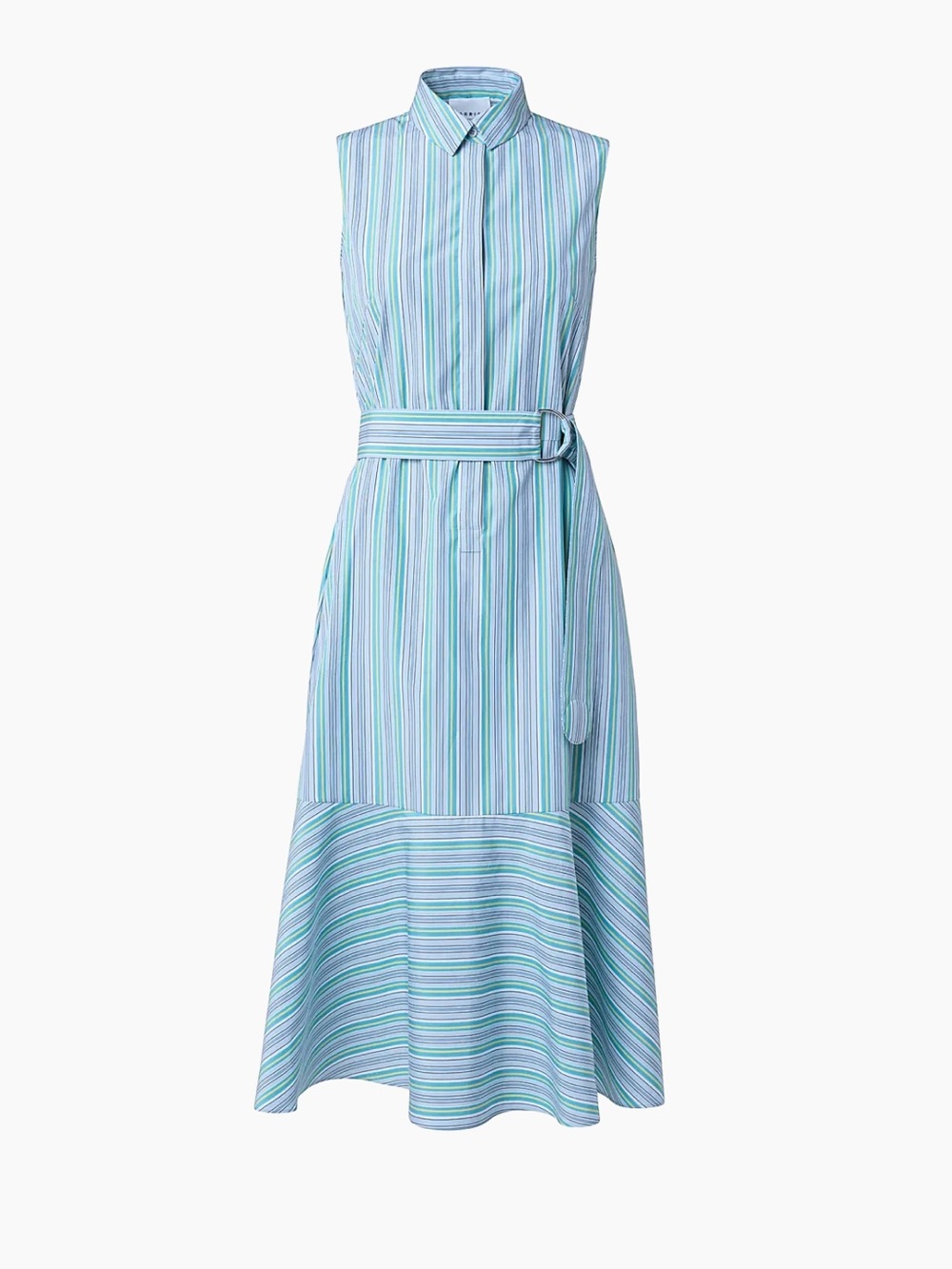 Akris Punto Striped Poplin Belted Dress